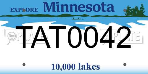 TAT0042 Minnesota License Plate