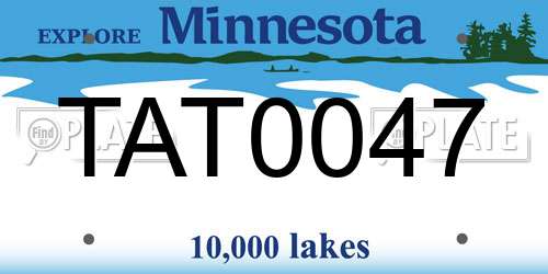 TAT0047 Minnesota License Plate