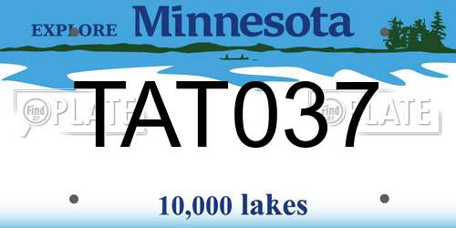 TAT037 Minnesota License Plate
