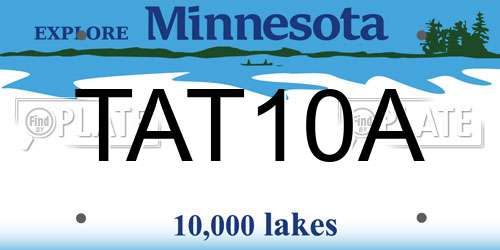 TAT10A Minnesota License Plate