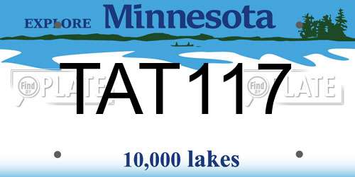 TAT117 Minnesota License Plate