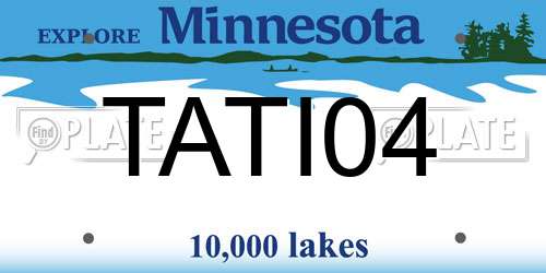 TATI04 Minnesota License Plate