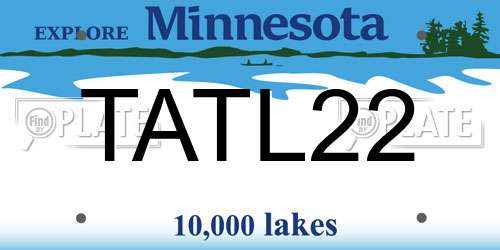 TATL22 Minnesota License Plate