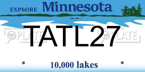 TATL27 Minnesota License Plate