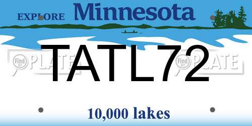 TATL72 Minnesota License Plate