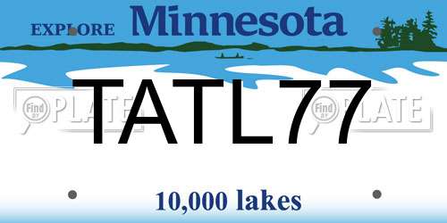 TATL77 Minnesota License Plate