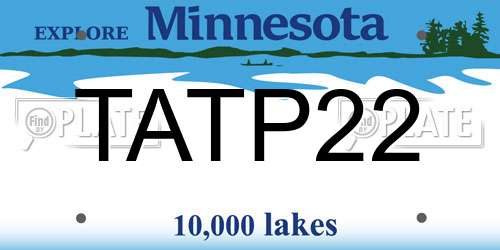 TATP22 Minnesota License Plate