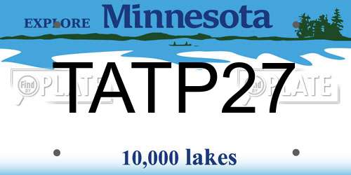TATP27 Minnesota License Plate