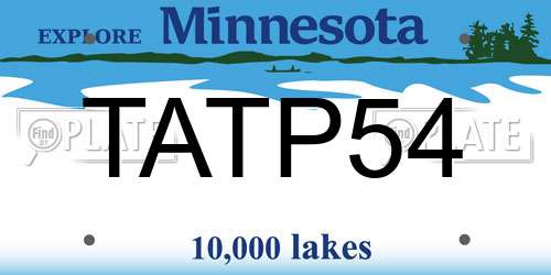 TATP54 Minnesota License Plate