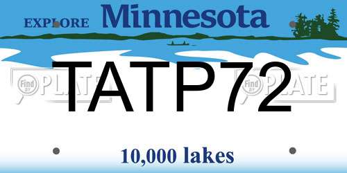 TATP72 Minnesota License Plate