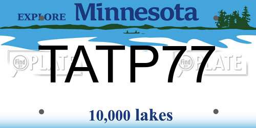 TATP77 Minnesota License Plate