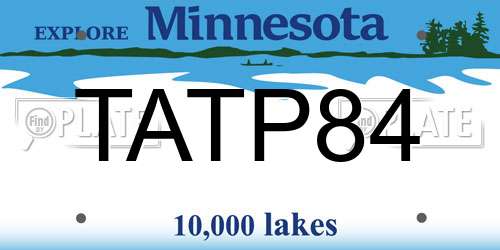 TATP84 Minnesota License Plate