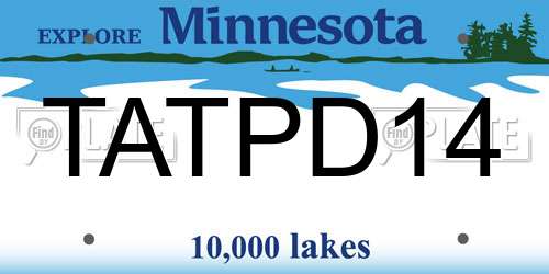 TATPD14 Minnesota License Plate