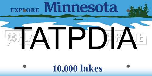 TATPDIA Minnesota License Plate