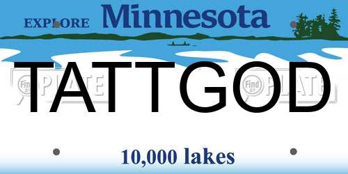 TATTGOD Minnesota License Plate