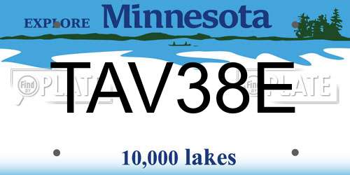 TAV38E Minnesota License Plate