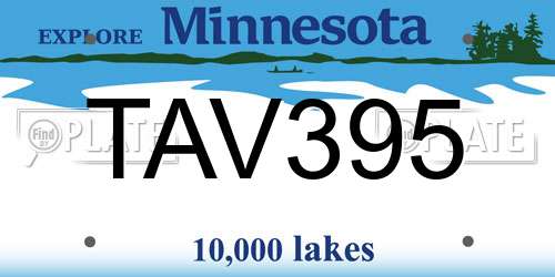 TAV395 Minnesota License Plate