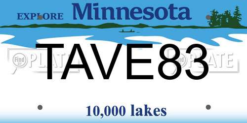 TAVE83 Minnesota License Plate
