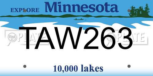 TAW263 Minnesota License Plate