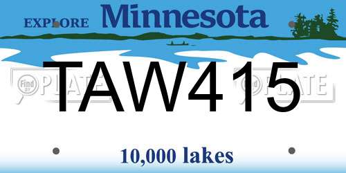TAW415 Minnesota License Plate