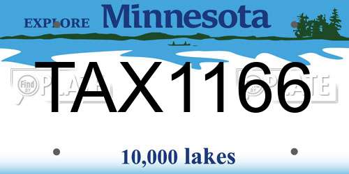 TAX1166 Minnesota License Plate