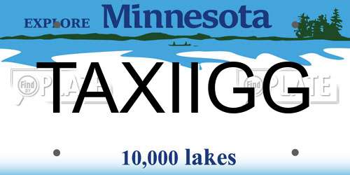 TAXIIGG Minnesota License Plate