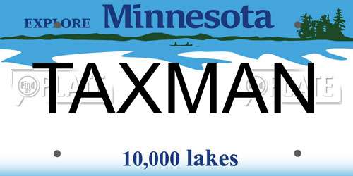 TAXMAN Minnesota License Plate