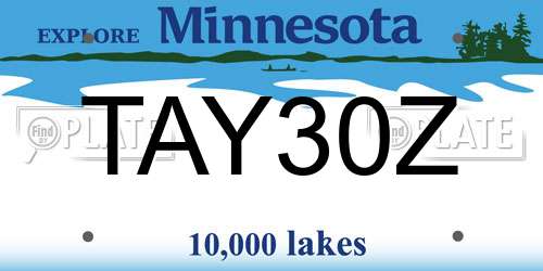 TAY30Z Minnesota License Plate
