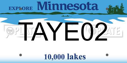 TAYE02 Minnesota License Plate