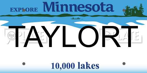 TAYLORT Minnesota License Plate