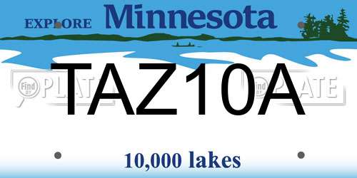 TAZ10A Minnesota License Plate