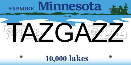 TAZGAZZ Minnesota License Plate