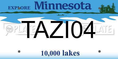 TAZI04 Minnesota License Plate