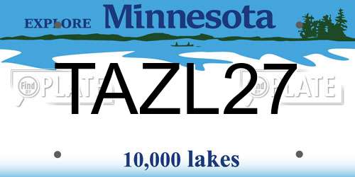 TAZL27 Minnesota License Plate