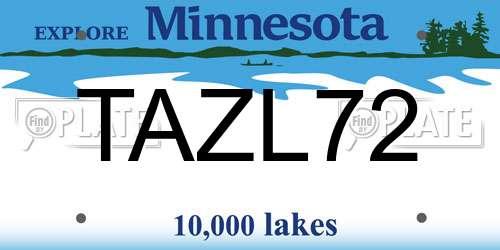 TAZL72 Minnesota License Plate