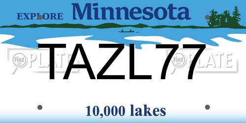 TAZL77 Minnesota License Plate