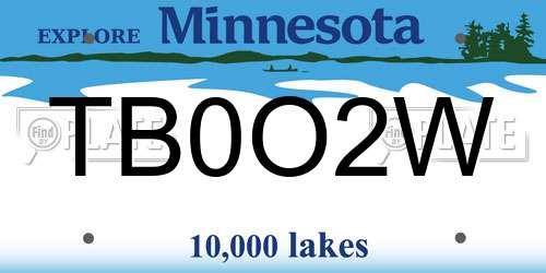 TB0O2W Minnesota License Plate