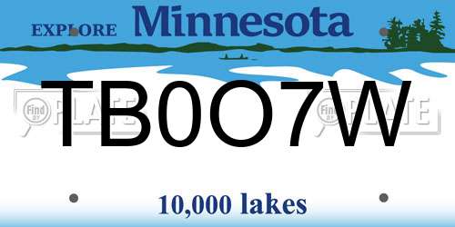 TB0O7W Minnesota License Plate