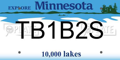TB1B2S Minnesota License Plate