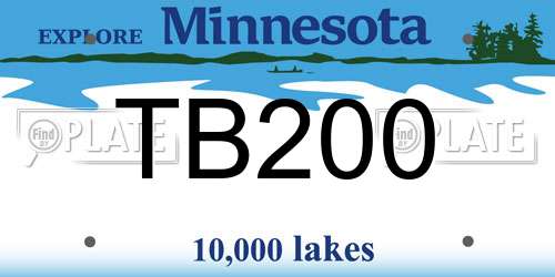 TB200 Minnesota License Plate
