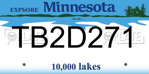 TB2D271 Minnesota License Plate