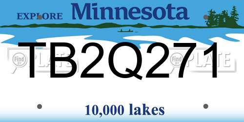 TB2Q271 Minnesota License Plate