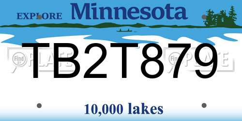 TB2T879 Minnesota License Plate