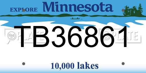 TB36861 Minnesota License Plate