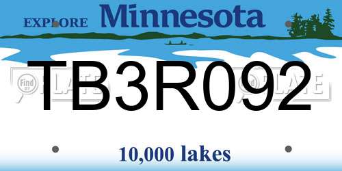 TB3R092 Minnesota License Plate