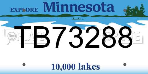 TB73288 Minnesota License Plate