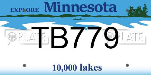 TB779 Minnesota License Plate