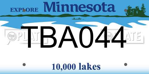 TBA044 Minnesota License Plate