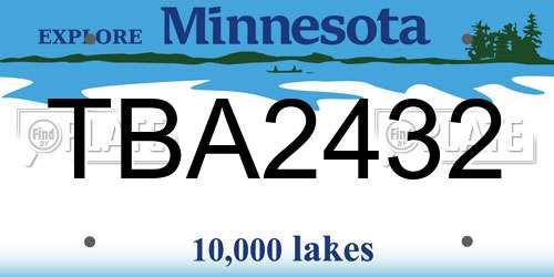 TBA2432 Minnesota License Plate