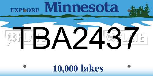 TBA2437 Minnesota License Plate
